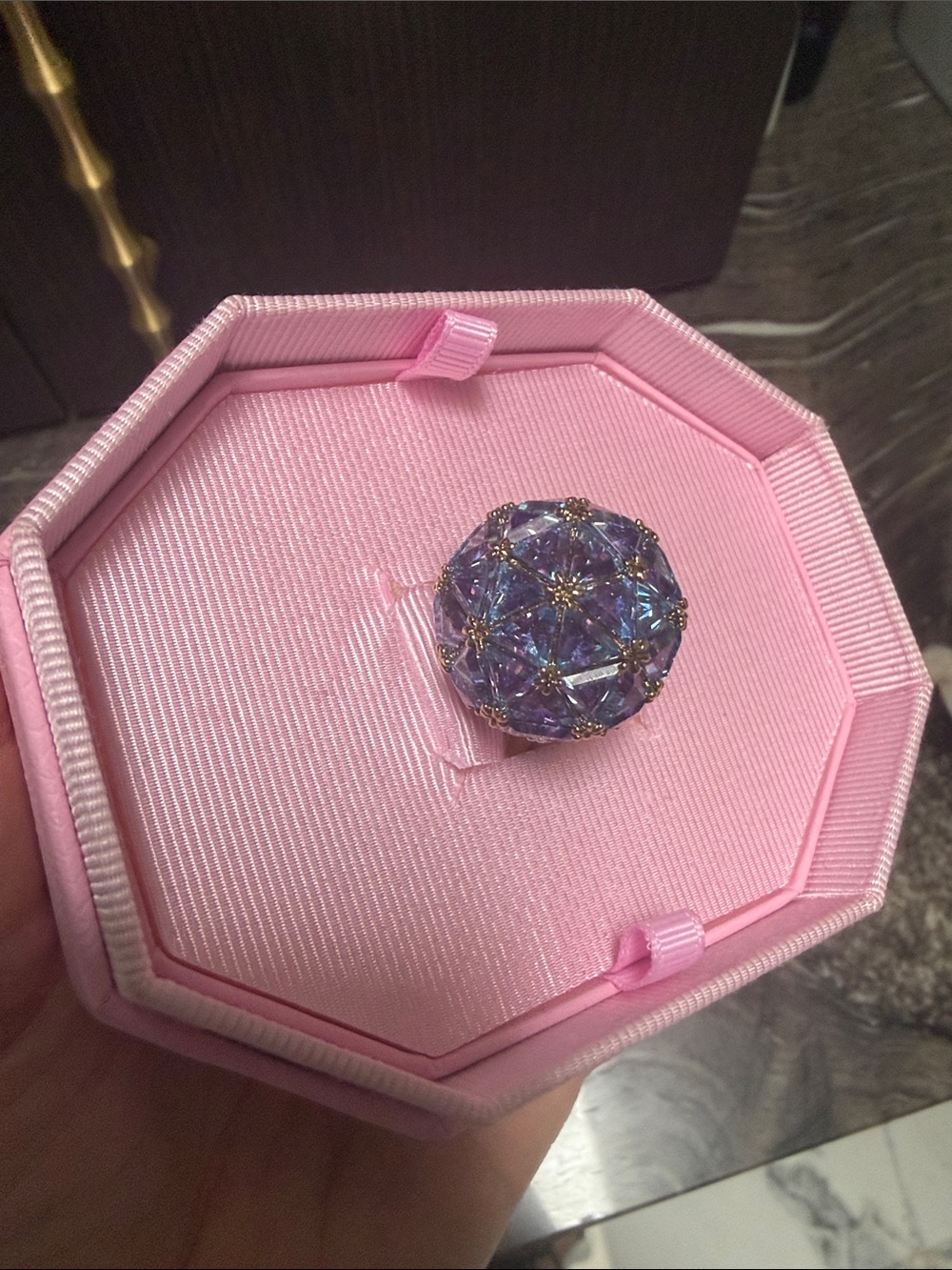 Swarovski Curiosa cocktail ring
Triangle cut, Blue, Gold-tone plated NEW - Picture 11 of 17